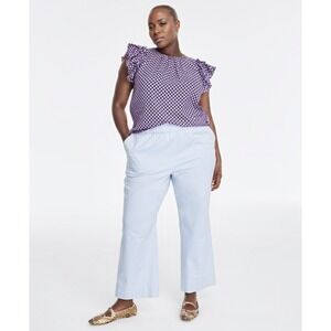 ON‎ 34th Pants Womens Plus 2X Blue High Rise Straight Leg Core Ankle Chino NWT